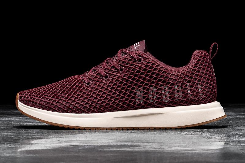 Nobull Crimson Ivory Mesh Runner Men's Running Shoes Burgundy | USA T1033C